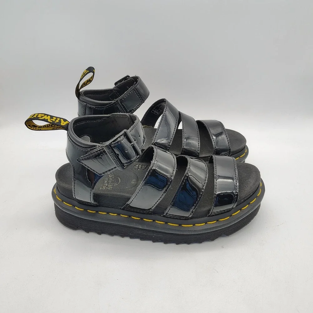 Dr. Doc Martens Blaire Women's Platform Sandals Black Bouncing Sole Chunky US 5 - Picture 4 of 7